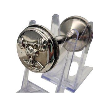 Vintage Godinger Peanuts Snoopy Weight Lifting Silver Plated Baby Rattle No Box